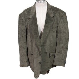 David Taylor Men's Corduroy Coat Dress Blazer Green Jacket‎ Size 48 EUC
